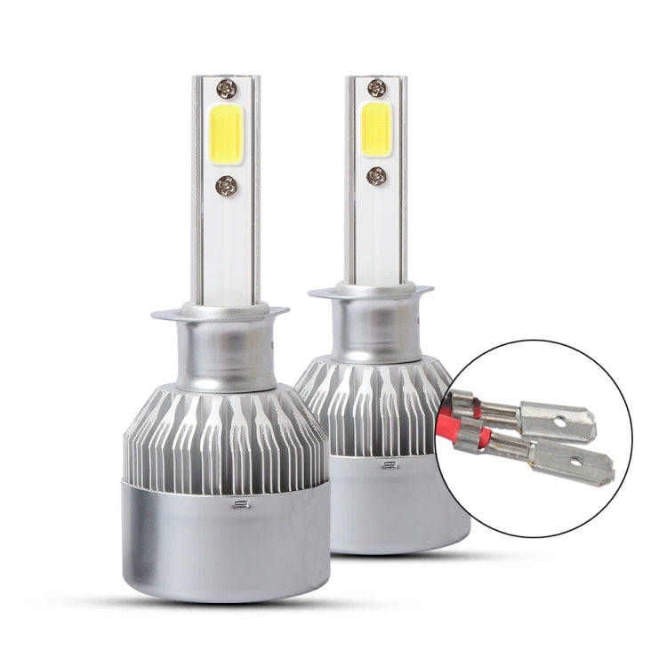 2 PCS  H1 18W 1800 LM 3000K IP68 Canbus Constant Current Car LED Headlight with 2 COB Lamps, DC 9...