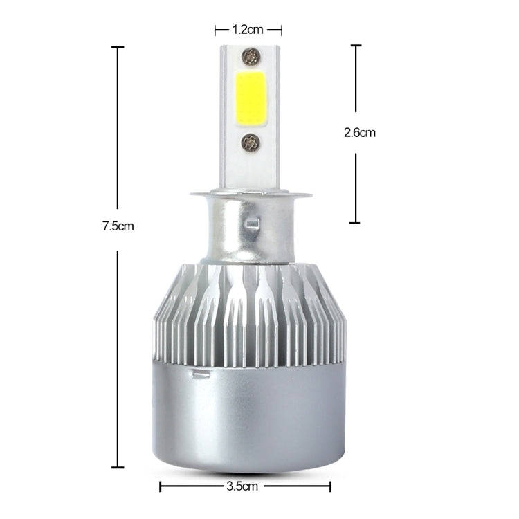 2 PCS  H3 18W 1800 LM 3000K IP68 Canbus Constant Current Car LED Headlight with 2 COB Lamps, DC 9...