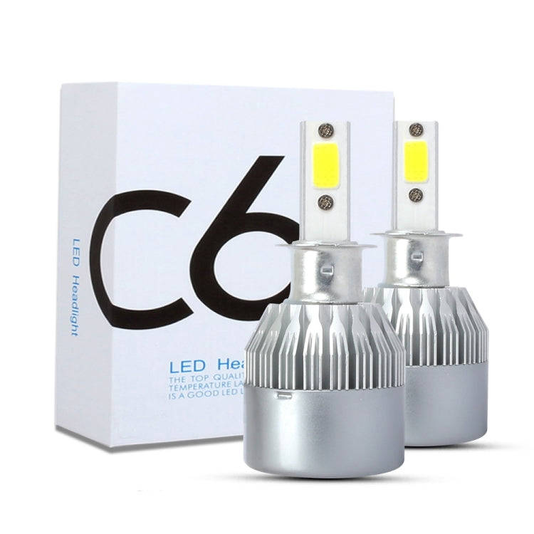 2 PCS  H3 18W 1800 LM 3000K IP68 Canbus Constant Current Car LED Headlight with 2 COB Lamps, DC 9...