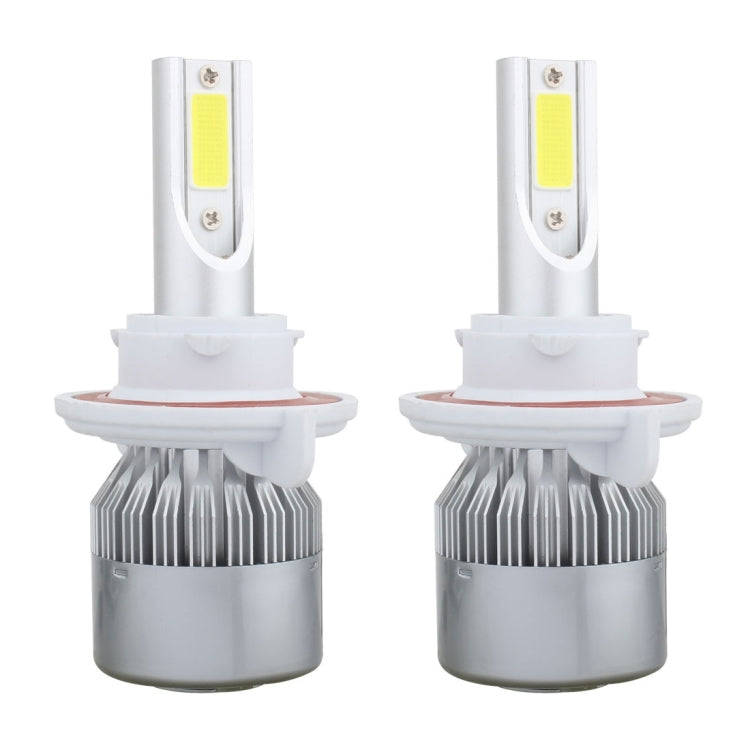 2 PCS  H13 18W 1800 LM 6000K IP68 Canbus Constant Current Car LED Headlight with 2 COB Lamps, DC ...