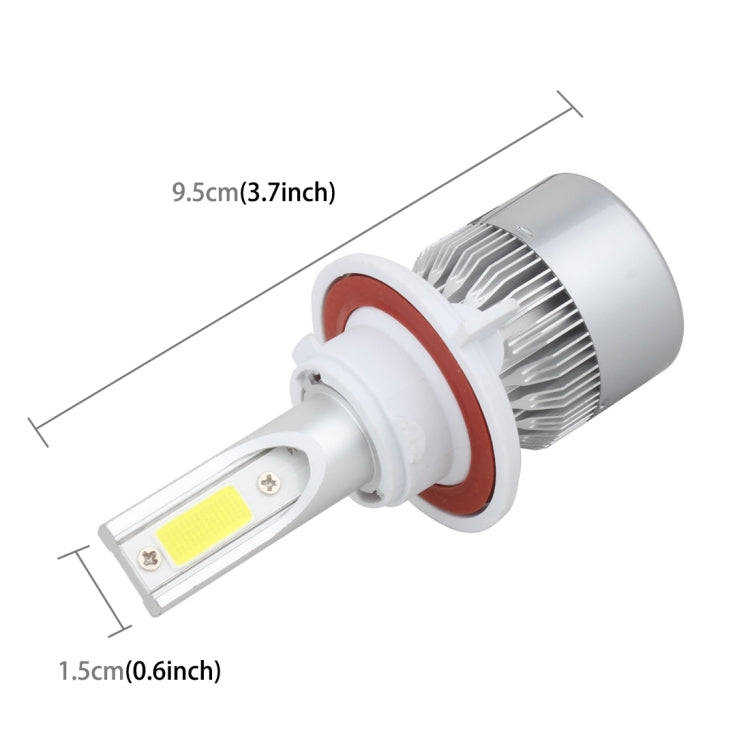 2 PCS  H13 18W 1800 LM 6000K IP68 Canbus Constant Current Car LED Headlight with 2 COB Lamps, DC ...
