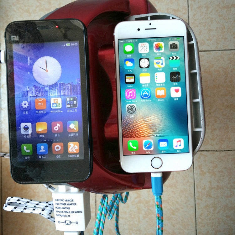Electrical Motorcycle 36-80V 2A Double Port USB Mobile-phone Charger Adapter (White)
