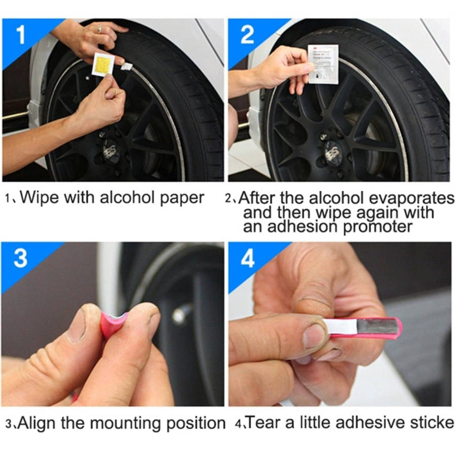 Universal Decorative Scratchproof Stickup 8M Flexible Car Wheel Hub TRIM Mouldings Shining Decora...