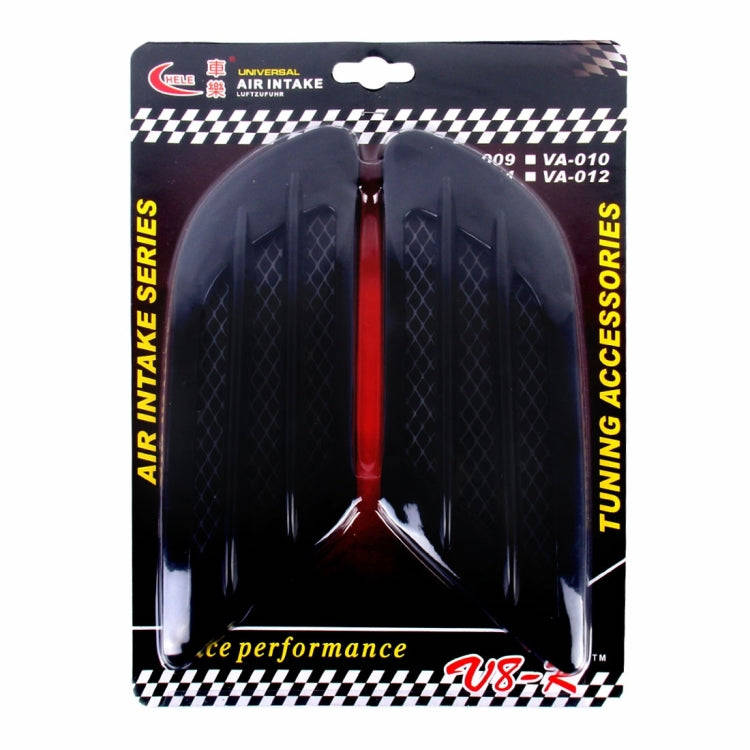 2 PCS Euro Style Plastic Decorative Air Flow Intake Turbo Bonnet Hood Side Vent Grille Cover With...