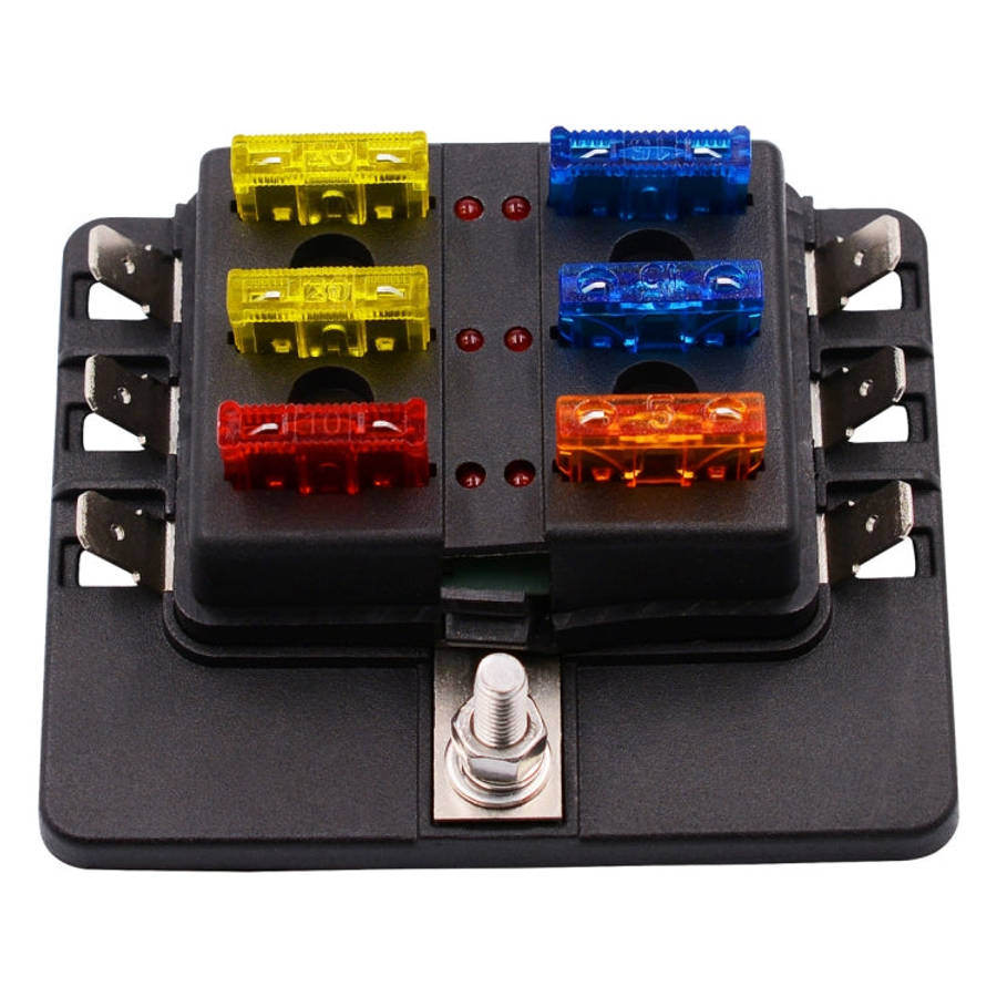 1 in 6 Out Fuse Box PC Terminal Block Fuse Holder Kits with LED Warning Indicator for Auto Car Tr...