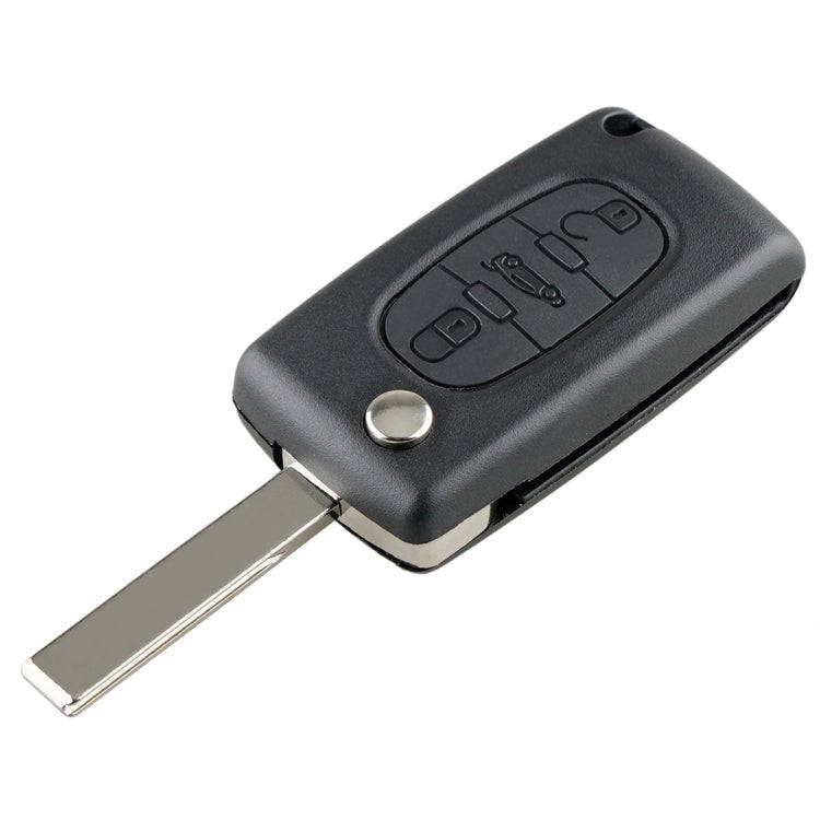 For PEUGEOT 3 Buttons Intelligent Remote Control Car Key with Integrated Chip & Battery & Holder ...