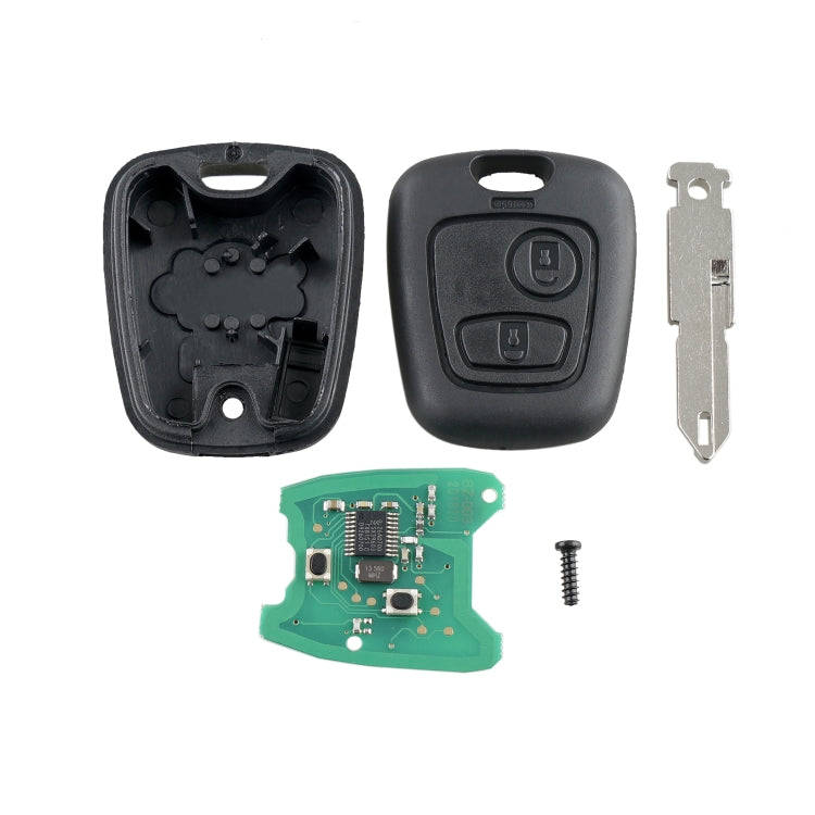 For PEUGEOT 206 2 Buttons Intelligent Remote Control Car Key with Integrated Chip & Battery, Freq...