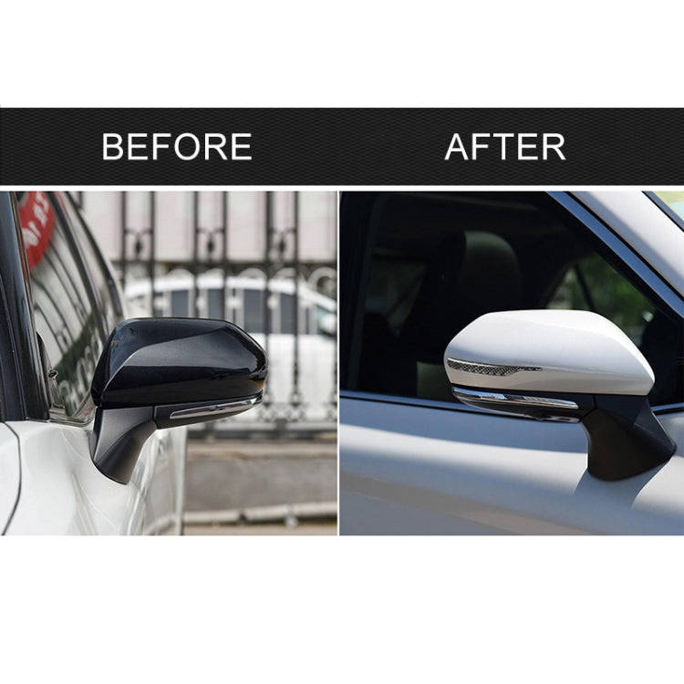 2 PCS Car Carbon Fiber Rearview Mirror Anti-collision Strip Protection Guards Trims Stickers for ...