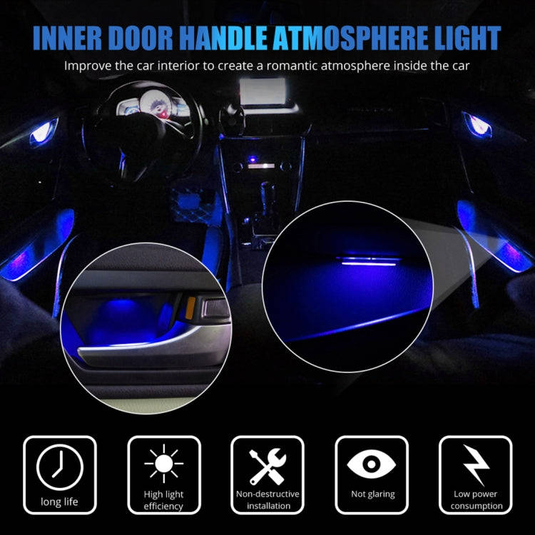 4 PCS Universal Car Colorful LED Inner Handle Light Atmosphere Lights Decorative Lamp DC12V / 0.5...
