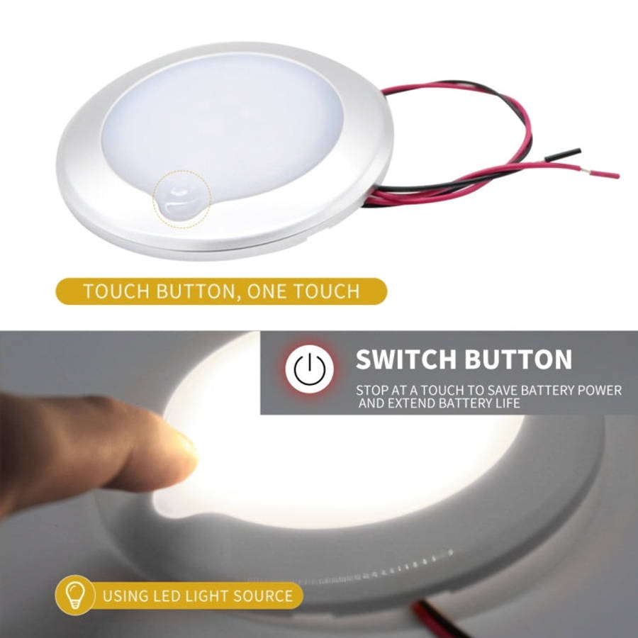 DC 9-30V 4.5W 3000-3300K IP67 Marine RV Dimmable 150mm LED Dome Light Ceiling Lamp, with Touch Co...