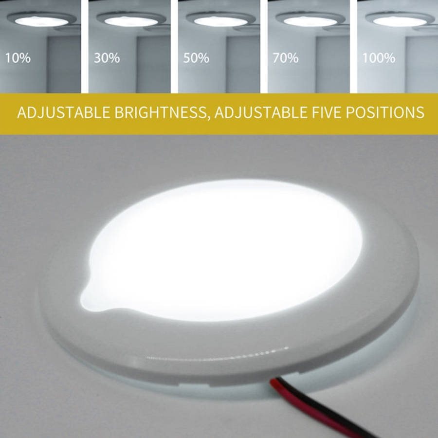 DC 9-30V 4.5W 3000-3300K IP67 Marine RV Dimmable 150mm LED Dome Light Ceiling Lamp, with Touch Co...