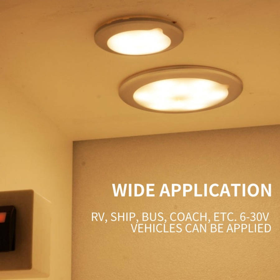 DC 9-30V 4.5W 3000-3300K IP67 Marine RV Dimmable 150mm LED Dome Light Ceiling Lamp, with Touch Co...