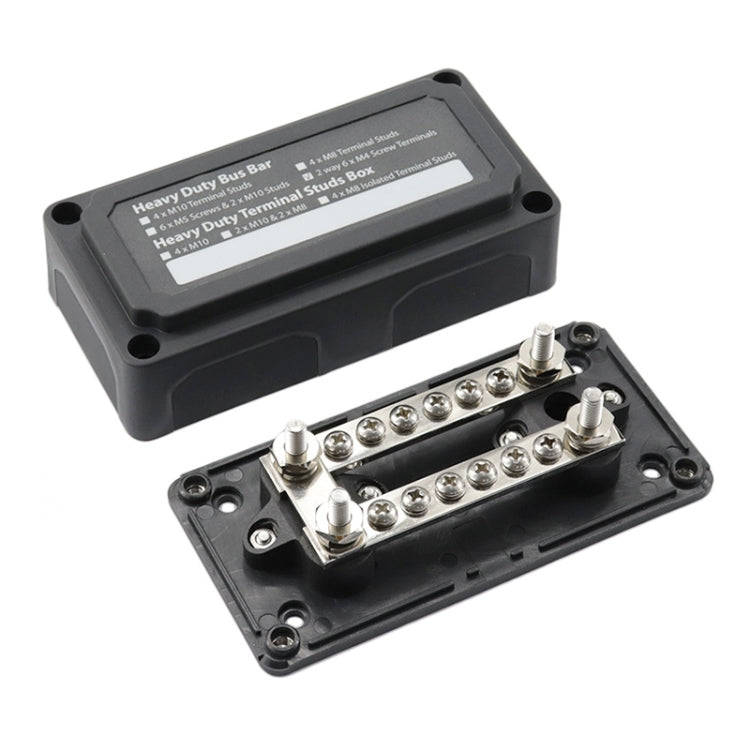 Max DC 48V 100A Heavy-Duty Module Design Bus Bar 4 M6 / 12 M4 Terminal Studs Box Busbar for Car /...