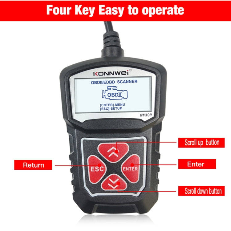 KONNWEI KW309 V309 V310 MS309 Code Reader OBD2 Scanner Diagnostic Tool(Black)
