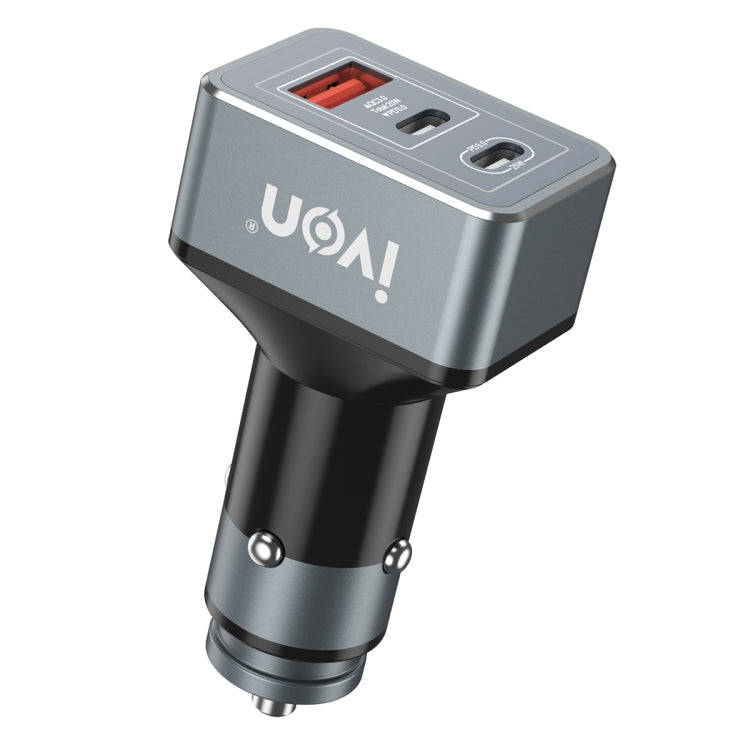 IVON CC43 45W PD 3.0 Dual USB-C / Type-C + QC 3.0 USB Port Square Car Charger