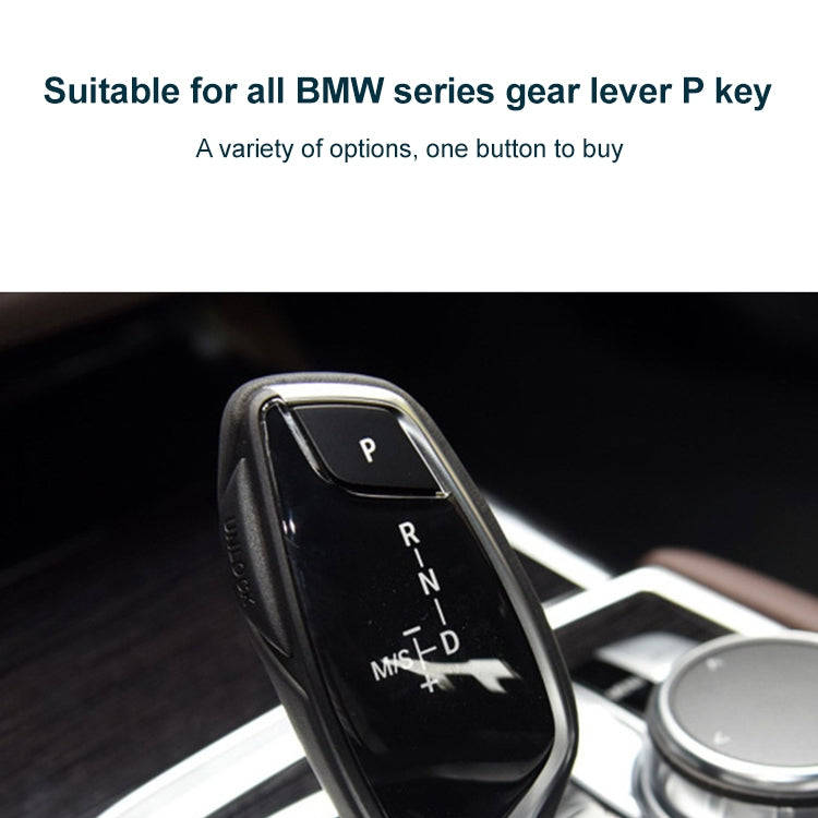 Car Gear Lever Auto Parking Button Letter P Cap for BMW X5 X6 2007-2013, Left Driving (Blue)