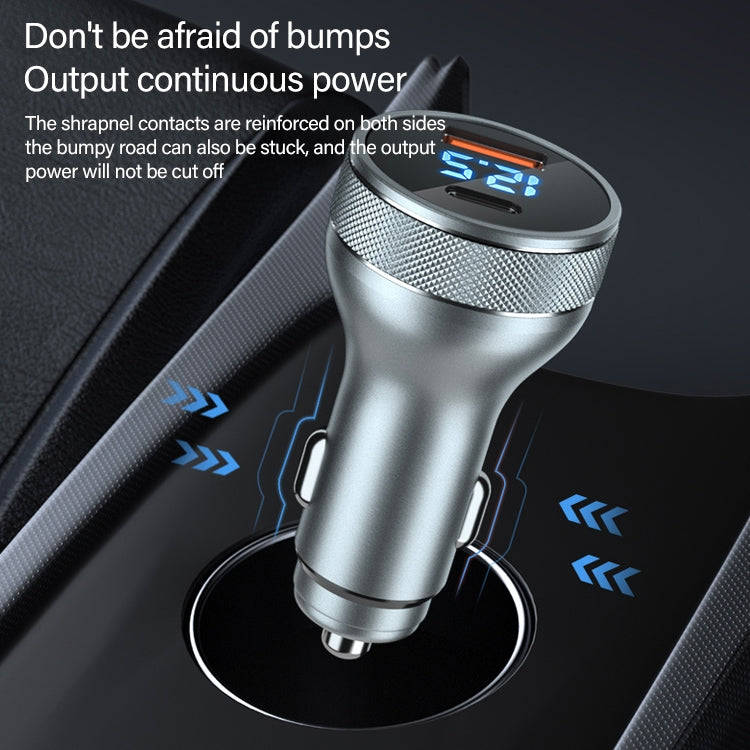 ACC-568 PD 20W USB-C / Type-C + USB Digital Display Fast Charge Car Charger (Black)