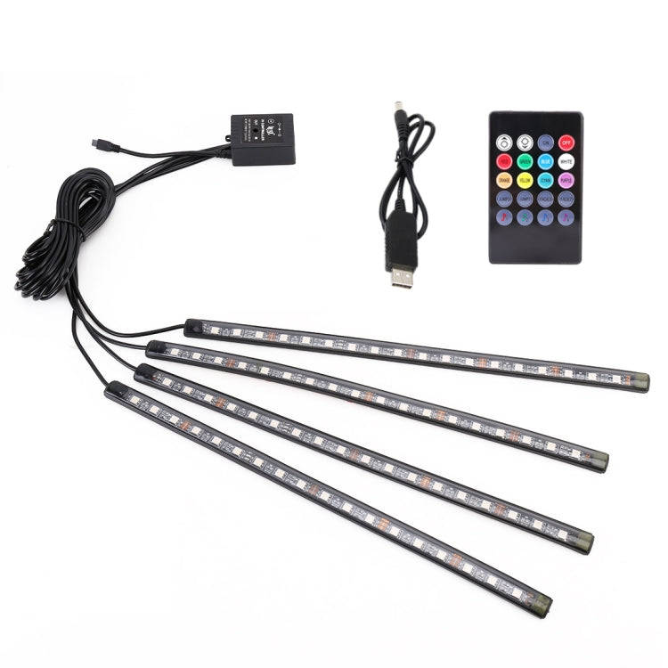 4 in 1 Universal Car USB Colorful Acoustic LED Atmosphere Lights Colorful Lighting Decorative Lam...