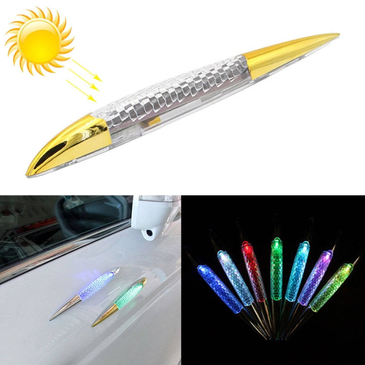 Car Solar Shark Gill Warning Lights Car Door Anti-collision Rear-end Collision LED Dlashing Lamp,...