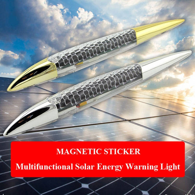 Car Solar Shark Gill Warning Lights Car Door Anti-collision Rear-end Collision LED Dlashing Lamp,...