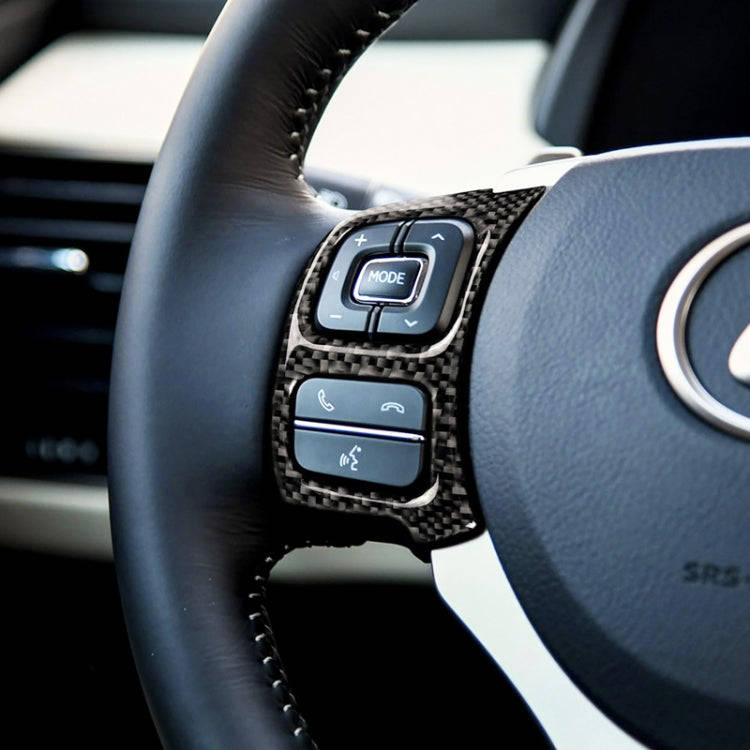 Car Carbon Fiber Steering Wheel Button Decorative Sticker for Lexus IS250 NX200 200t 300h 13-, Le...
