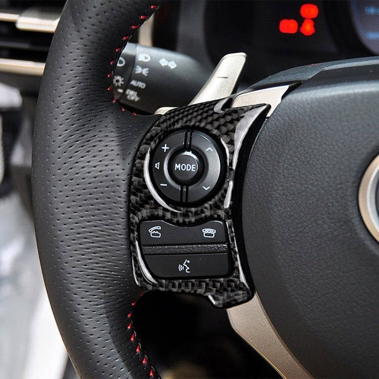 Car Carbon Fiber Steering Wheel Button Decorative Sticker for Lexus IS250 NX200 200t 300h 13-, Le...