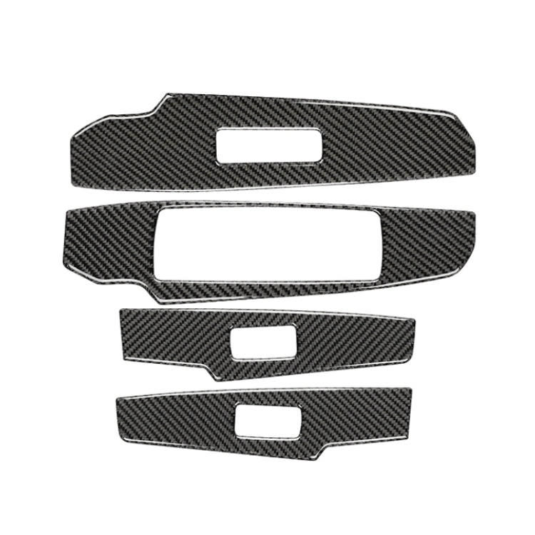 Car Carbon Fiber Window Glass Lifting Panel Button Decorative Sticker for Lexus IS250 2013-, Left...