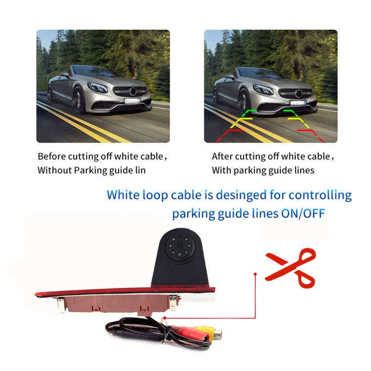 PZ477 Car Waterproof 170 Degree Brake Light View Camera + 7 inch Rearview Monitor for Ford Transi...