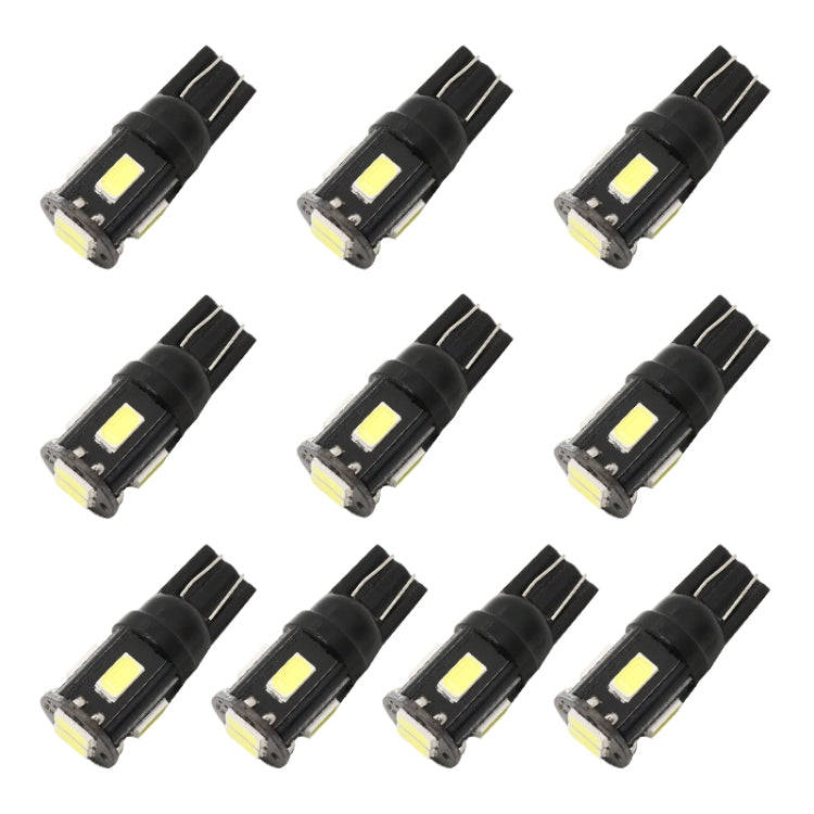 10 PCS T10 DC12V / 1.5W / 6000K / 80LM Car Decoding LED Clearance Lights with 6LEDs SMD-5630 Lamp...