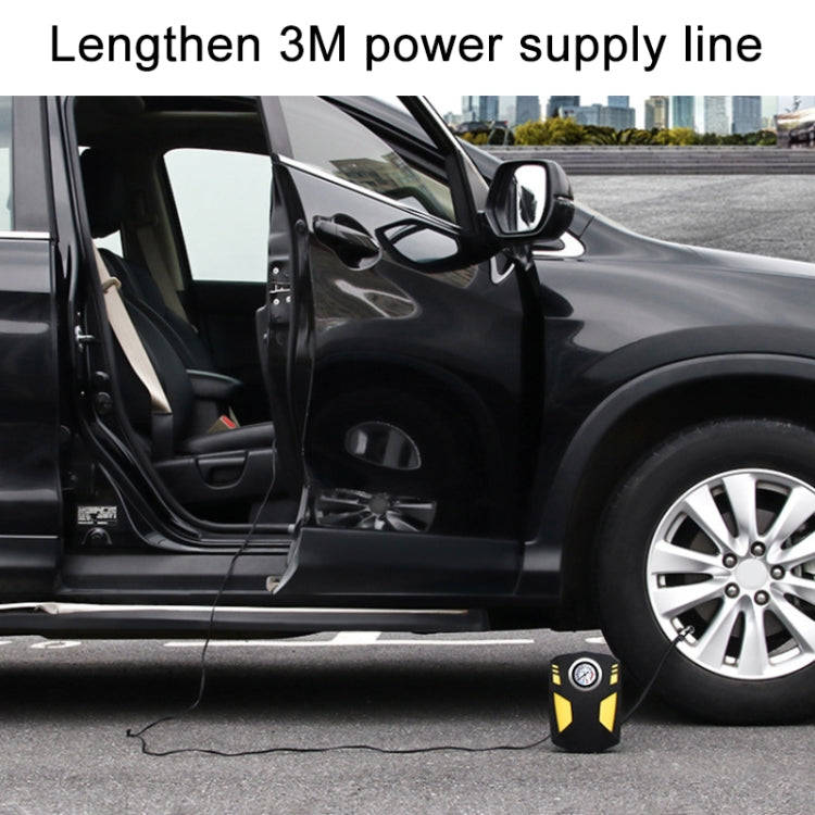 Car 12V Portable Inflatable Cylinder Pedal Pointer Air Pump with Light & Tool Box