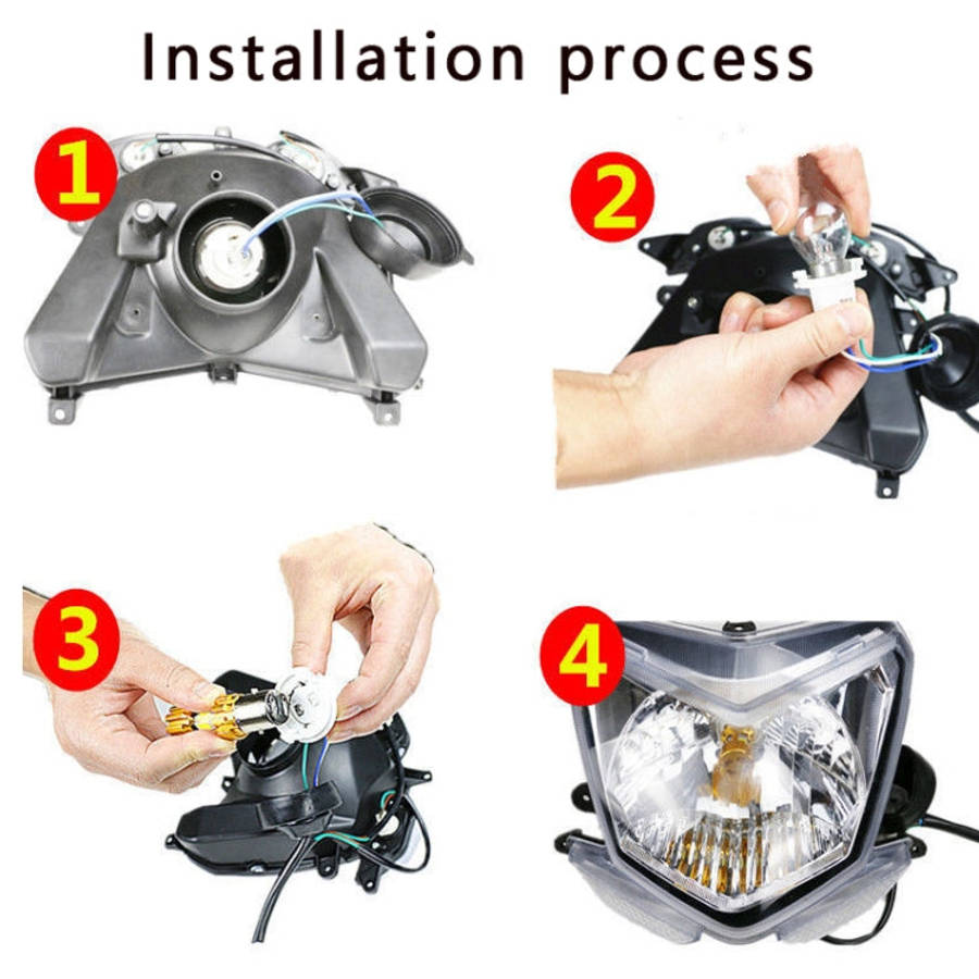 H4 DC12-80V / 20W / 6000K / 2000LM Motorcycle Headlight with Angel Eyes (Red)