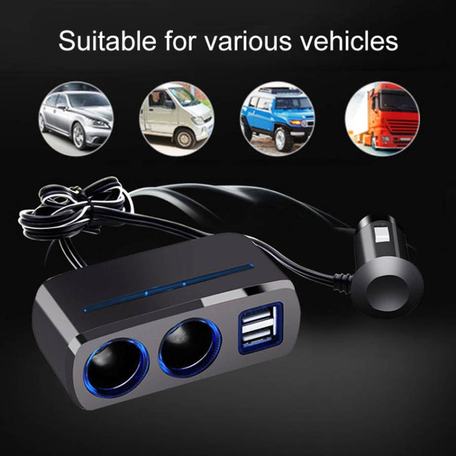 SHUNWEI SD-1928A 80W 3A Car 2 in 1 Dual USB Charger Cigarette Lighter