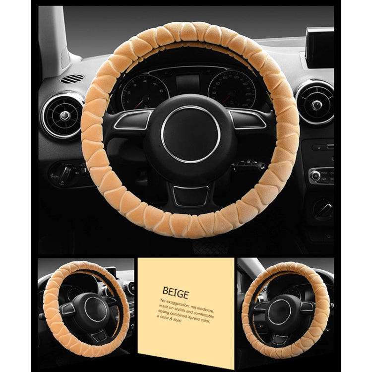 Car Universal Short Plush Warm Anti-skid Steering Wheel Cover, Adaptation Steering Wheel Diameter...