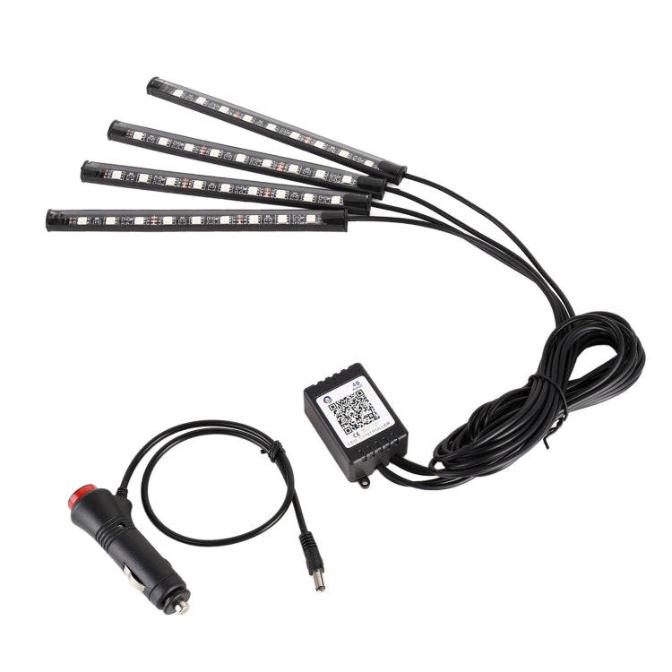 4 in 1 Universal Car Cigarette Lighter 8-color APP Control LED Atmosphere Light Decorative Lamp, ...