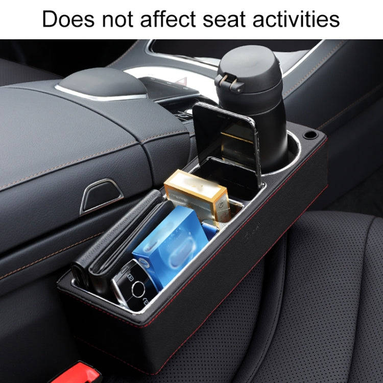 Car Multi-functional Console PU Leather Box Cup Holder Seat Gap Side Storage Box (Brown)