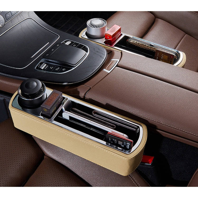 Car Multi-functional Wireless Fast Charge Console PU Leather Box Cup Holder Seat Gap Side Storage...