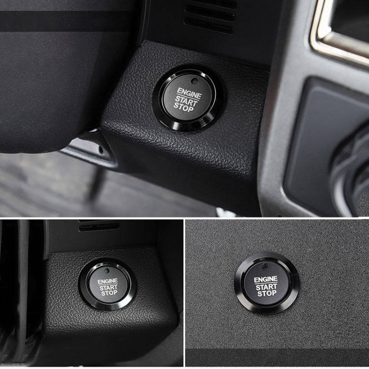 Car Engine Start Key Push Button Ring Trim Sticker Decoration for Ford F150 (Black)