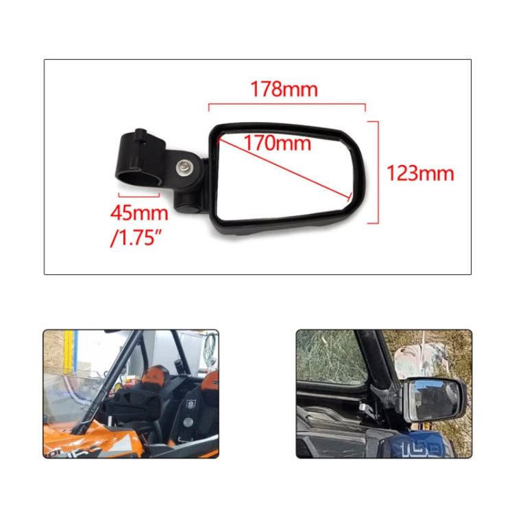 Pair All-terrain Vehicles Wide Field View 1.75 inch Rearview Mirror Side Reflector Mirror for UTV...