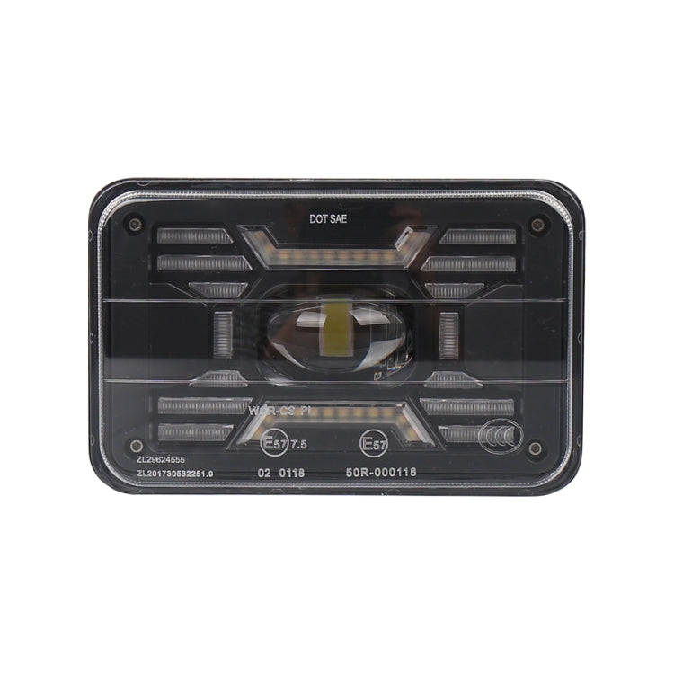 OL-2051S 1 Pair 4x6 inch Off-road Vehicle Modified Angel Devil Eyes Rectangular Headlight