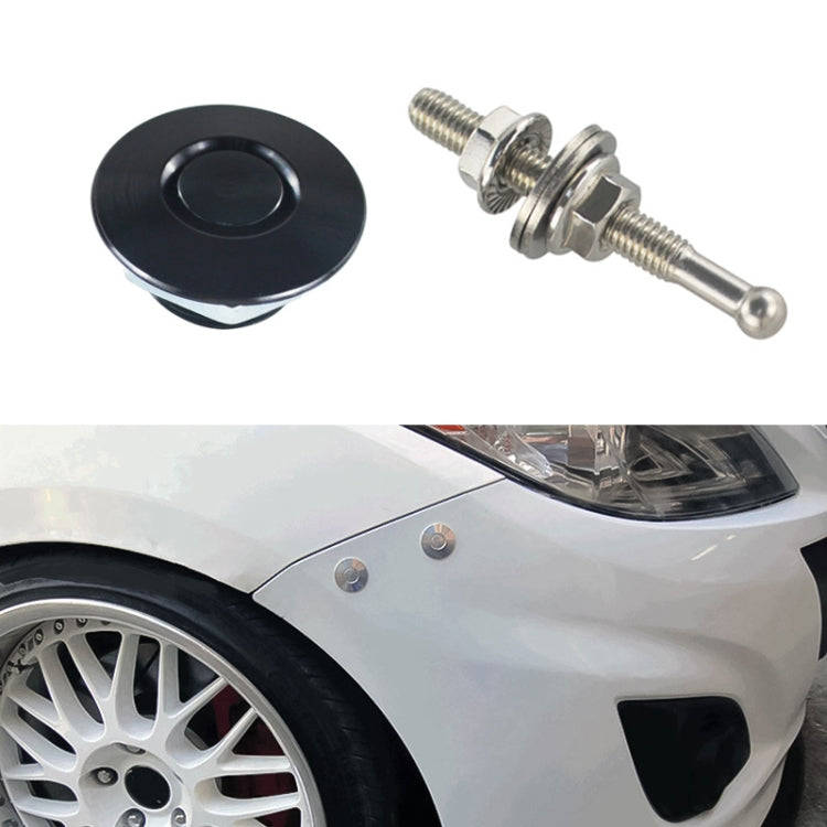 54mm Stainless Steel Quick-pins Push Button Billet Hood Pins Lock Clip Kit (Black)