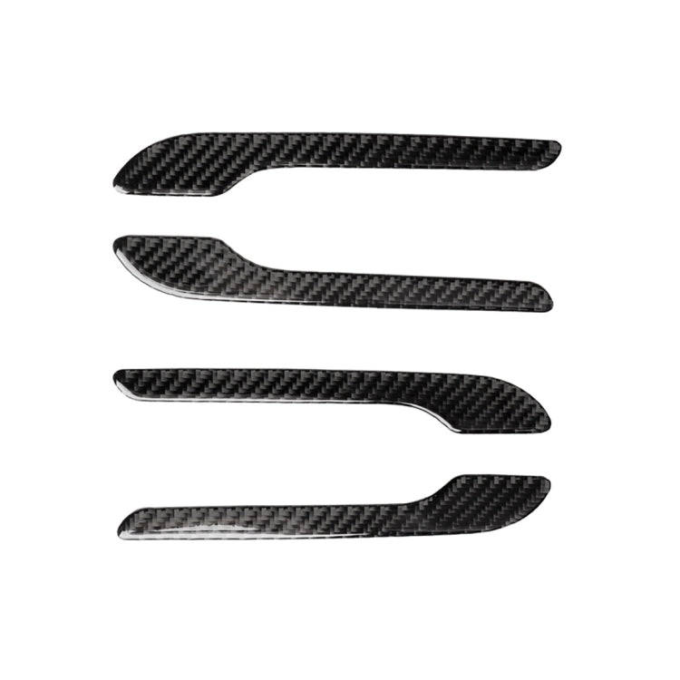 4 PCS Carbon Fiber Car Outside Handle Decorative Sticker for Tesla Model 3