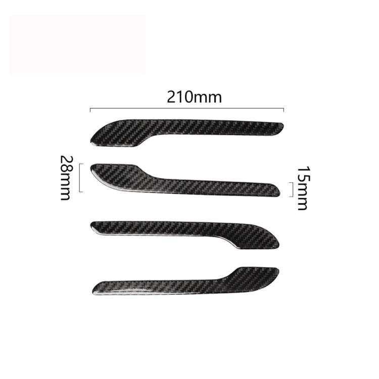4 PCS Carbon Fiber Car Outside Handle Decorative Sticker for Tesla Model 3