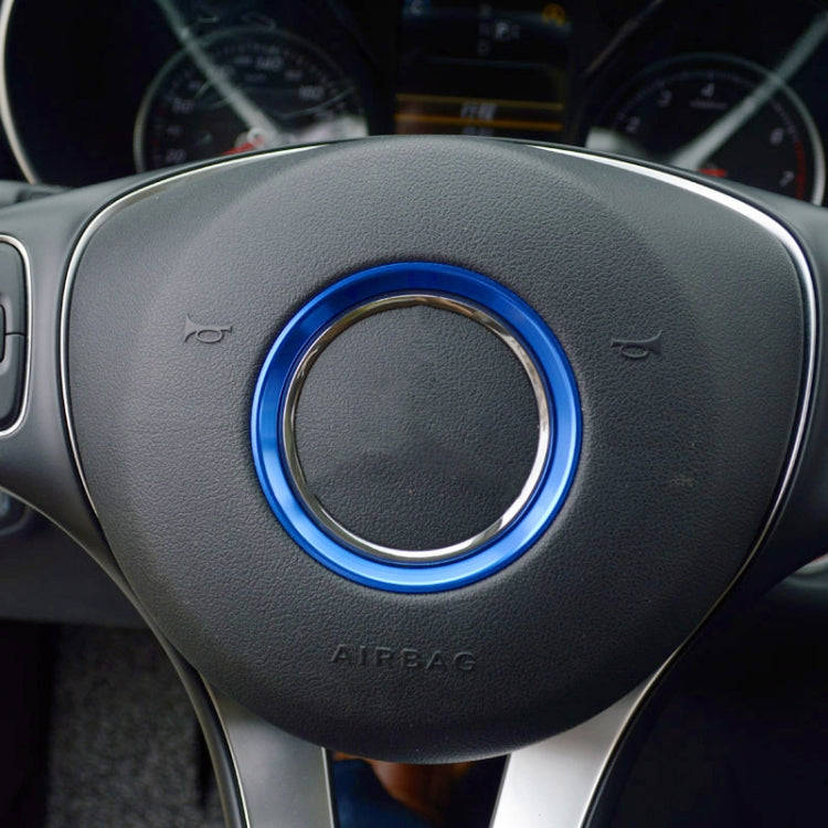 Car Steering Wheel Decorative Ring Cover for Mercedes-Benz,Inner Diameter: 5.8cm (Blue)