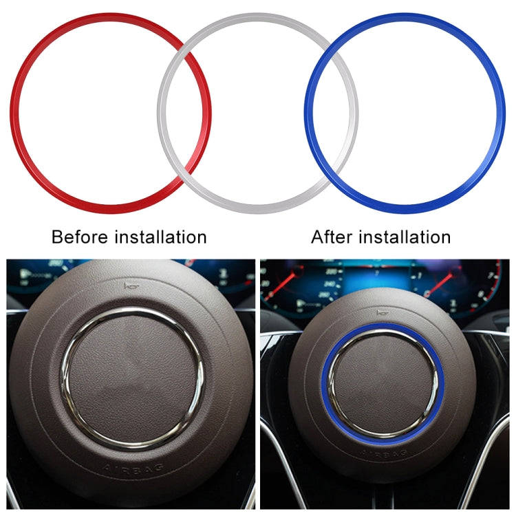 Car Steering Wheel Decorative Ring Cover for Mercedes-Benz,Inner Diameter: 7.2cm (Red)