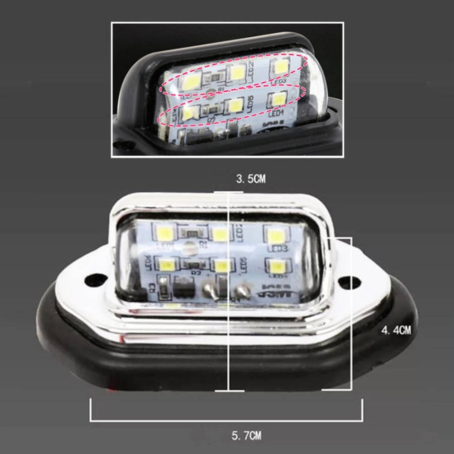 2 PCS MK-257 Car Van Bus Trailer LED Taillight Side Light 12-30V 6LEDs License Plate Light (Black)