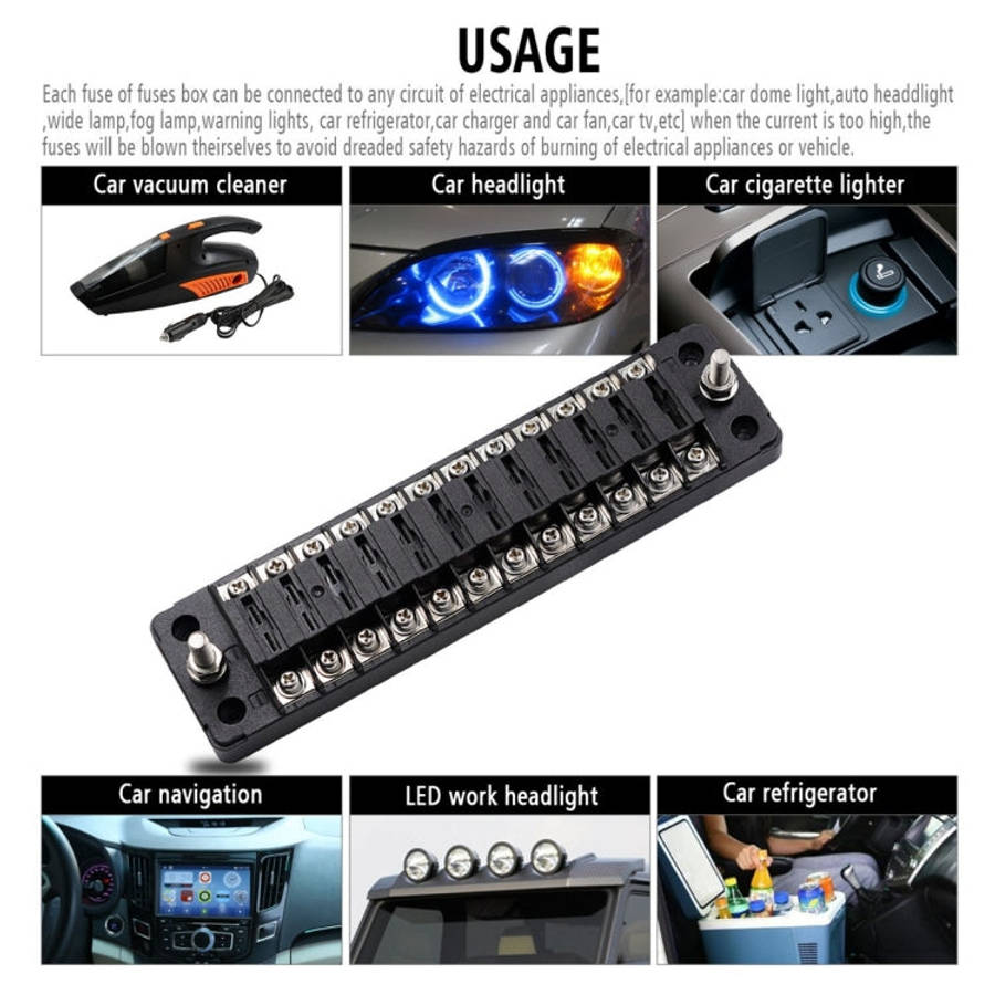 CS-978A2 FB1902 1 In 12 Out Independent Positive Negative Fuse Box without Fuse Piece for Auto Ca...