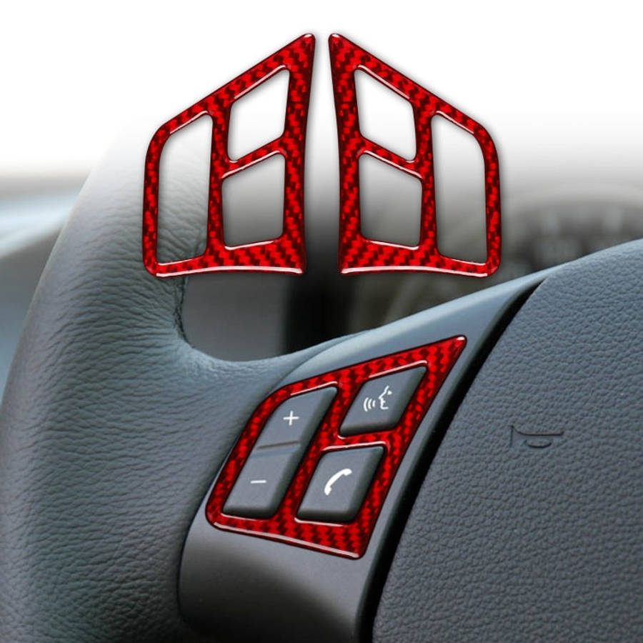 2 PCS Set for BMW 3 Series E90 Carbon Fiber Car Steering Wheel Button Frame Decorative Sticker,Le...