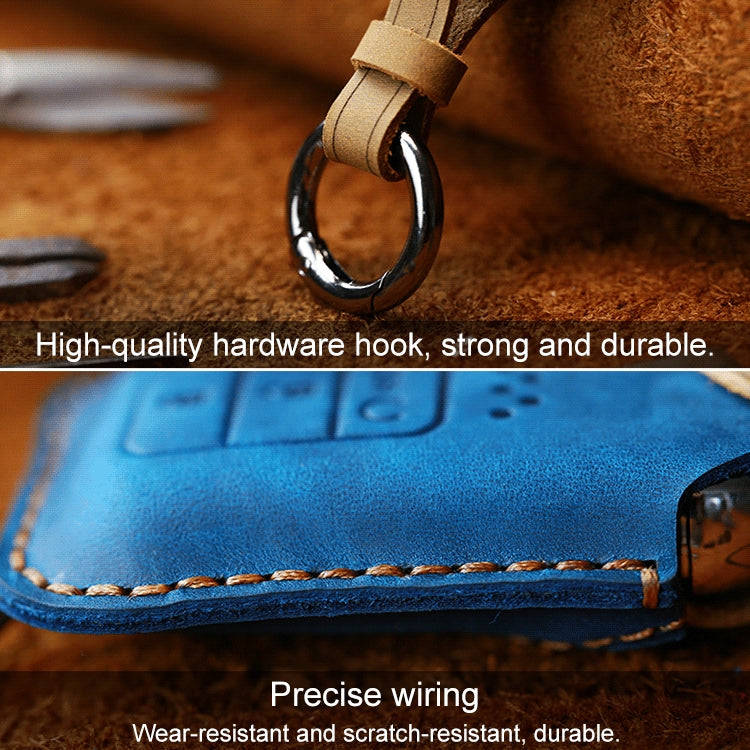 For Honda Car Cowhide Leather Key Protective Cover Key Case, Four Keys Version (Red)