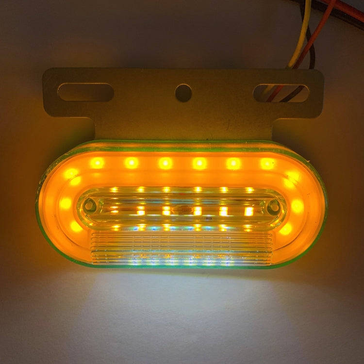 2 PCS 24V 12LED Car Oval Side Lamp (Yellow Light)