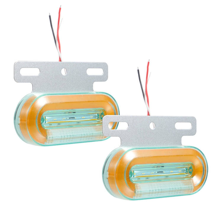 2 PCS 24V 12LED Car Oval Side Lamp (White Light)